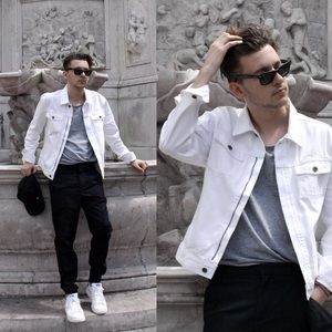 H&M white jean jacket